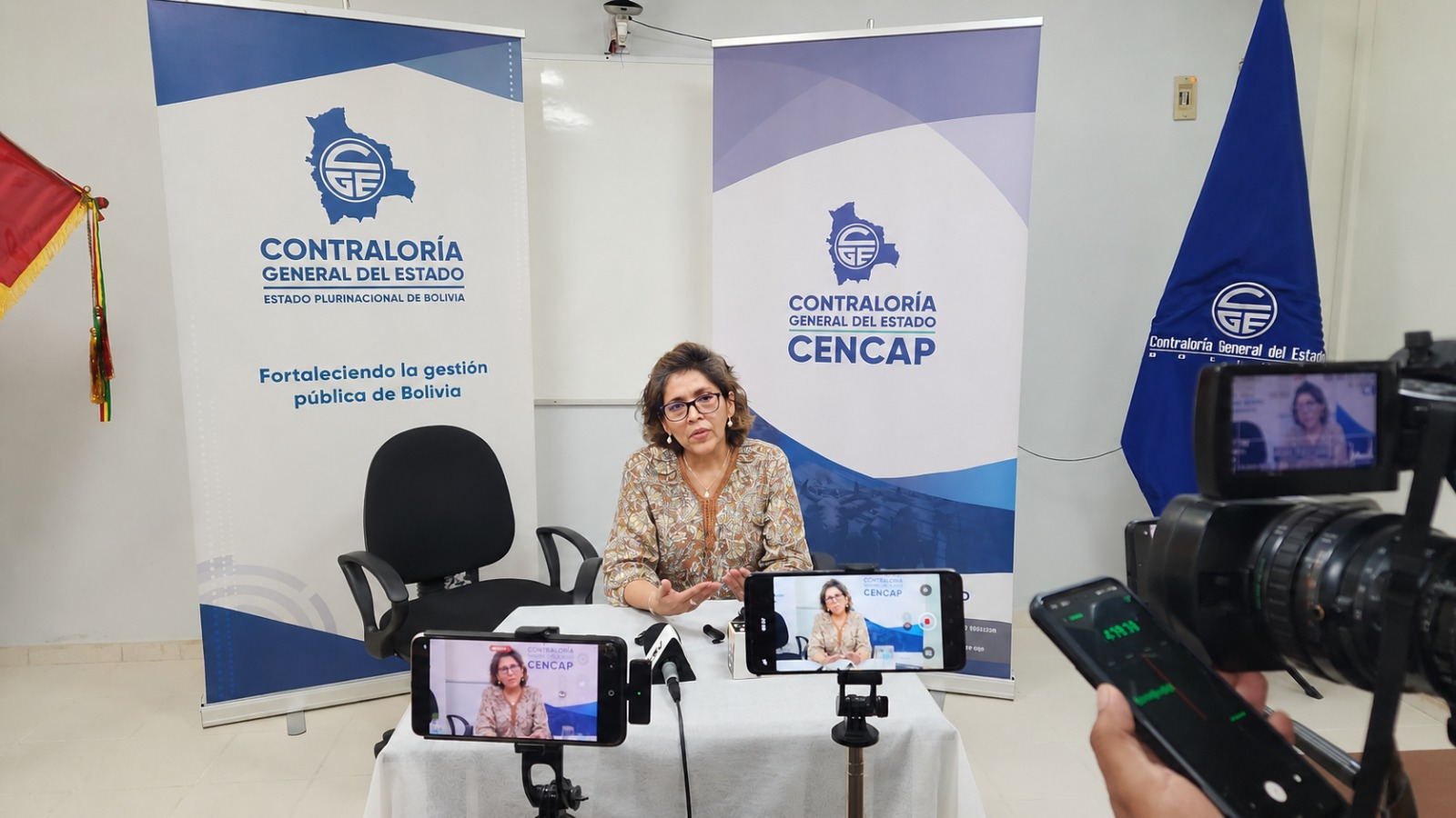 Contralora general del Estado interina, Sandra Quiroga Solano. Foto: Contraloría General del Estado.
