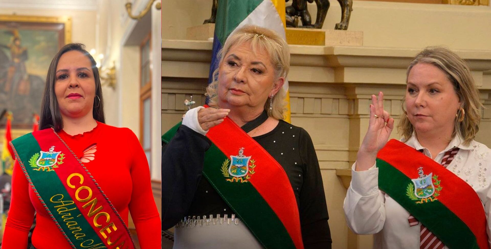 Las concejales Adriana Murillo, Waldy Caballero y Carola Antezana integran la directiva.