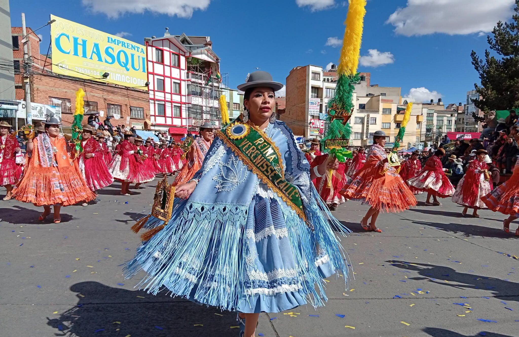 La danza de la morenada en la preentrada de la festividad en El Alto. Foto: Gamea.