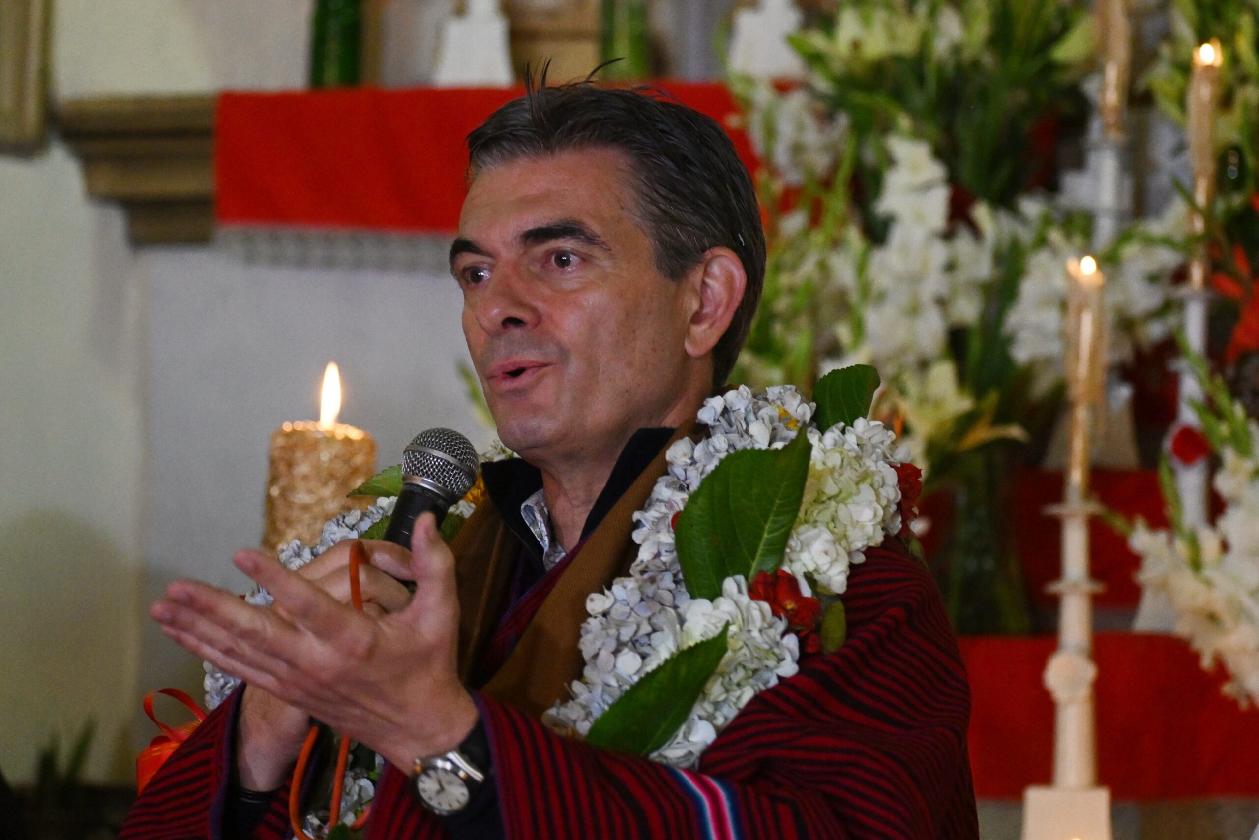 El presidente Rodrigo Paz participó este sábado en la celebración eucarística en honor a la Virgen de Letanías.