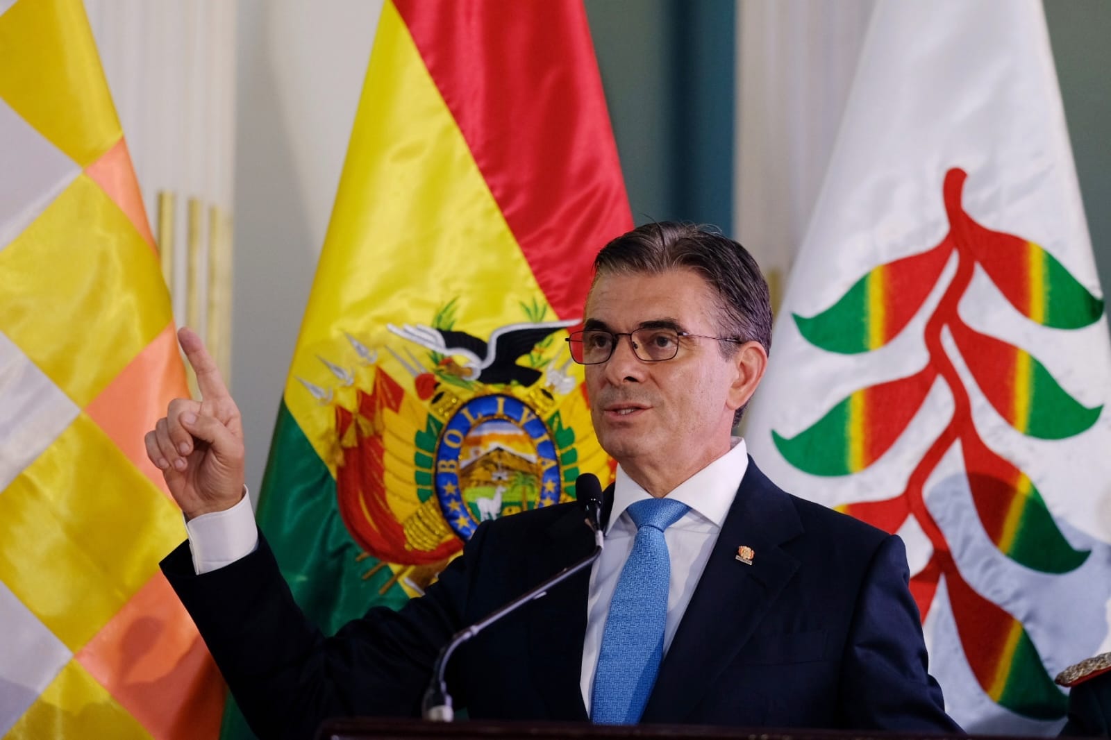 El presidente Rodrigo Paz Pereira durante un acto en la Cancillería. Foto: Oficina del Presidente.