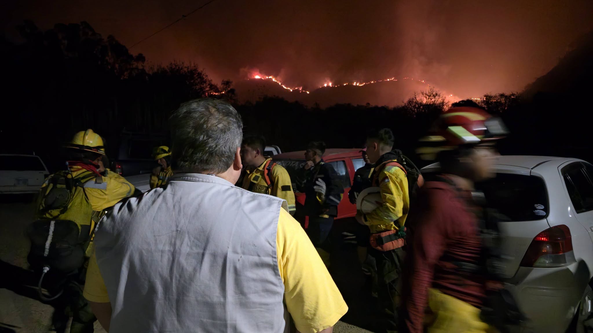Incendio registrado en Tarija. Foto: Alcaldía Tarija.