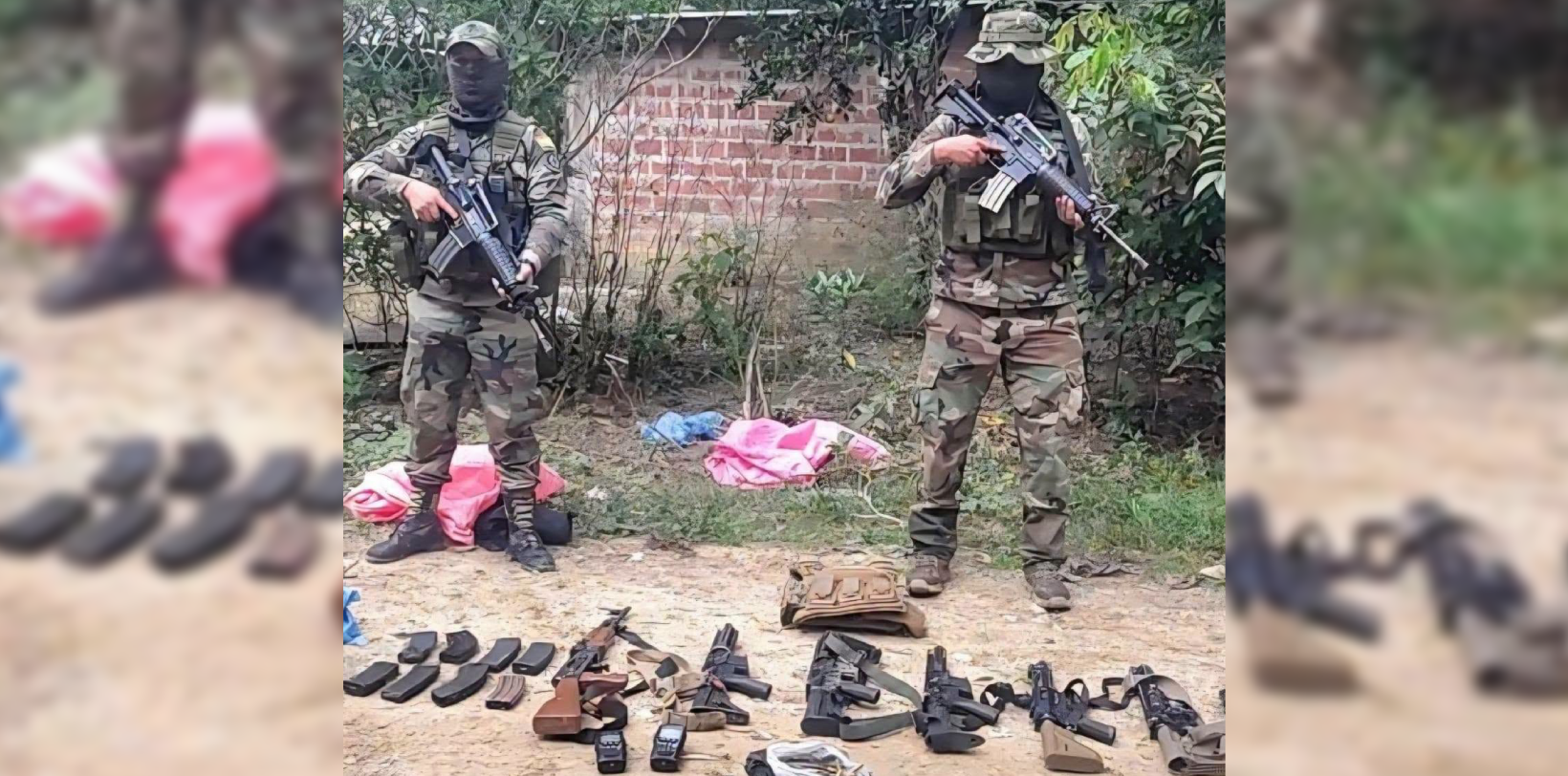 Armamento secuestrado en operativo en Villa Tunari. Foto: RRSS.