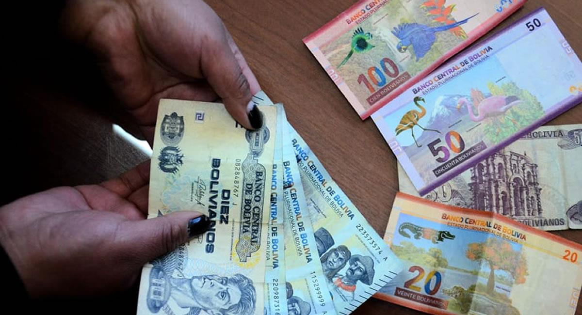 Billetes de boliviano en circulación. Foto: ABI.
