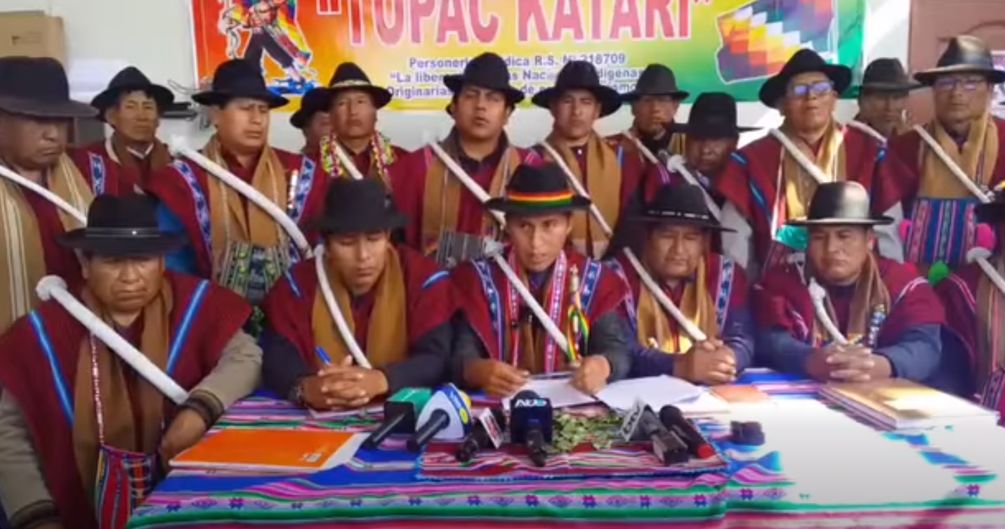 El dirigente de la federación de campesinos, Rolando Choque. Foto: captura video