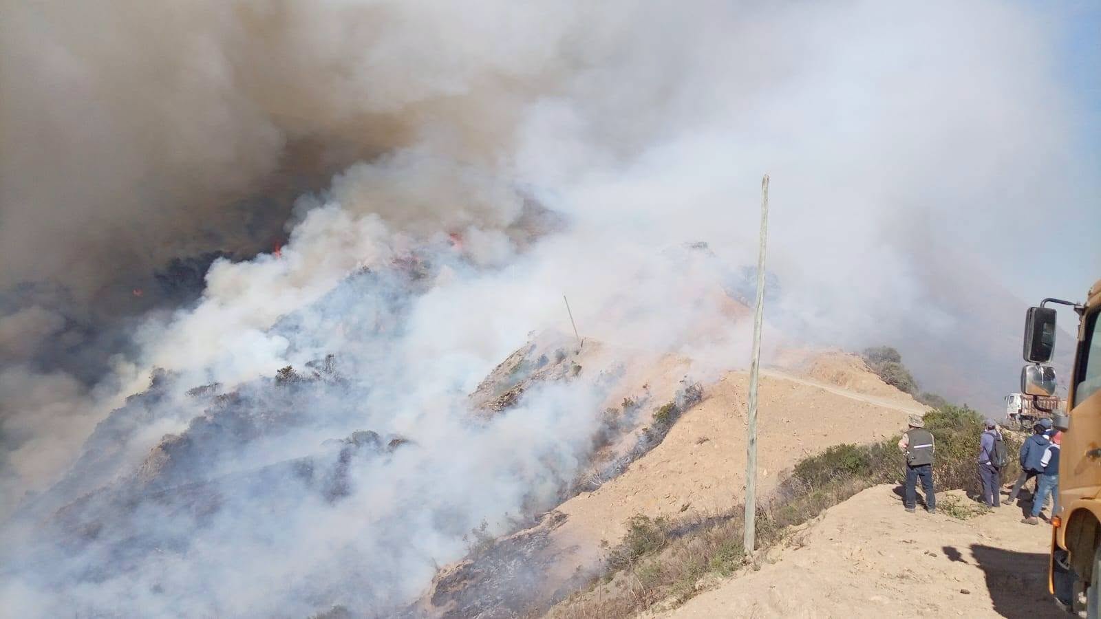 Parte de la magnitud del incendio. Foto: Policía Tarija