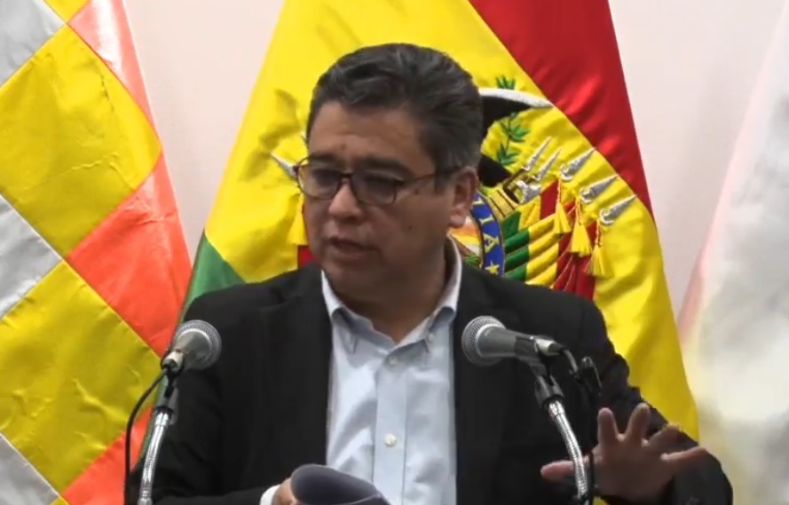 El vocero presidencial, José Luis Gálvez,brinda conferencia de prensa. Foto: captura video