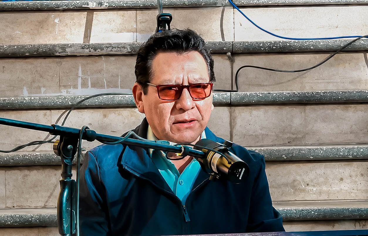El gobernador René Joaquino durante un acto. Foto: Gobernación de Potosí.