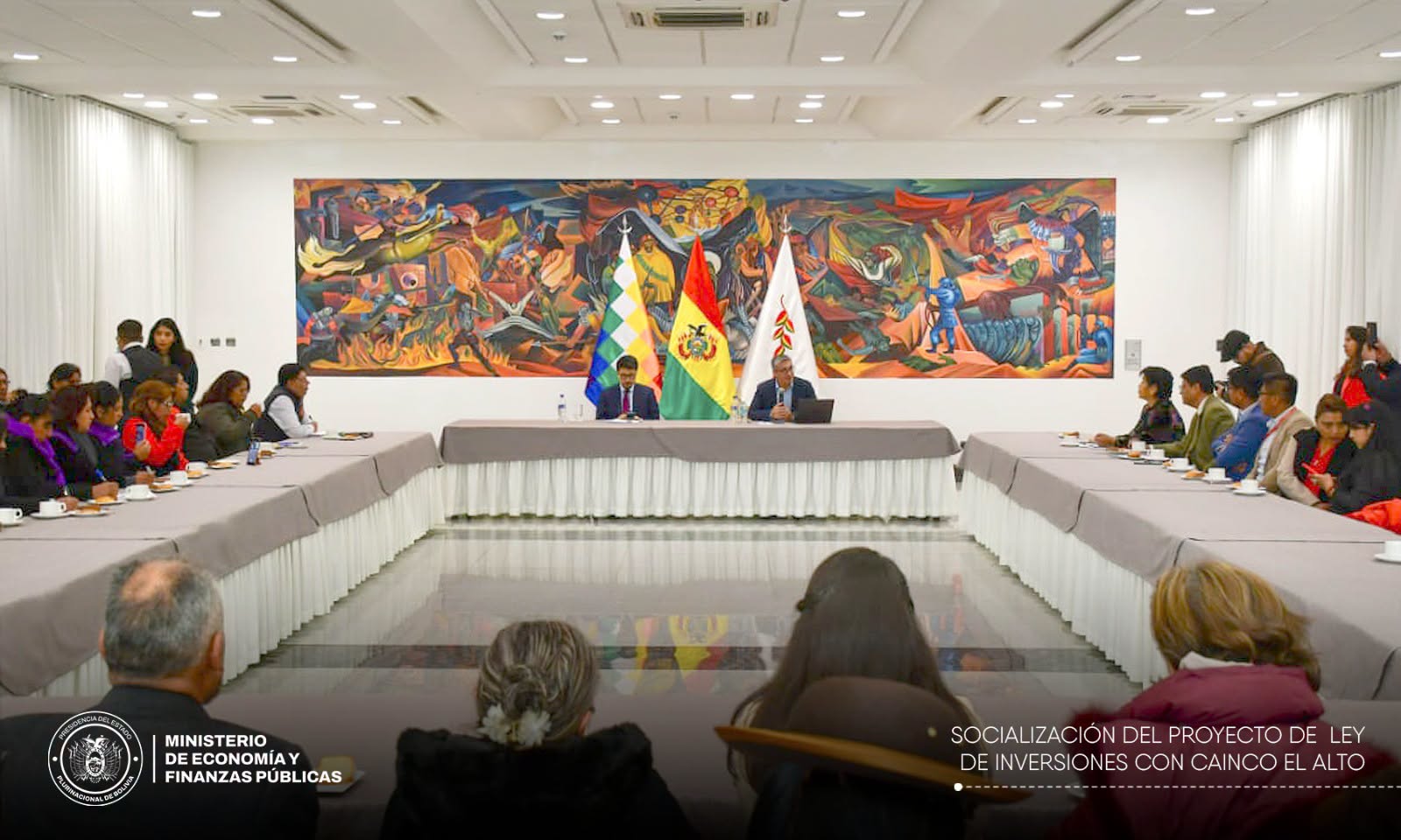 El Gobierno se reunión con la Cainco de El Alto. Foto: Ministerio de Economía.