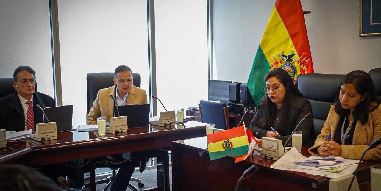 El ministro de Defensa, Ernesto Justiniano, brinda informe en la Comisión de Política Social. Foto: Cámara de Diputados.