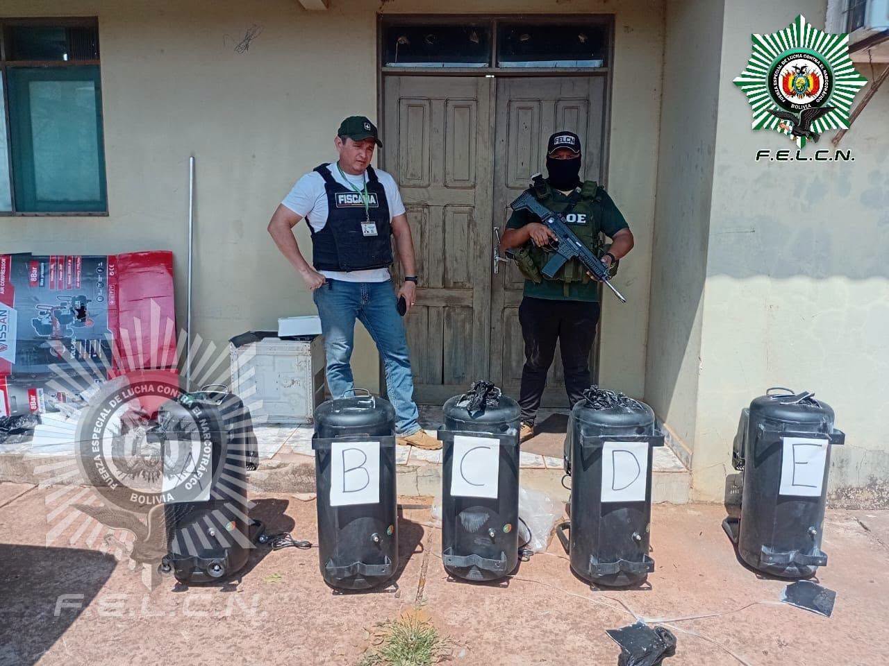 Los compresores de aire secuestrados. Foto: FELCN