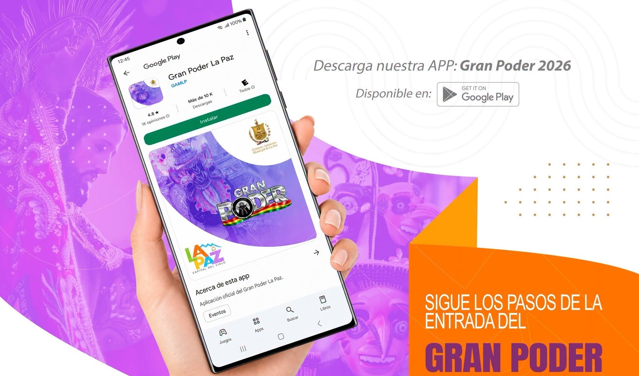 La Alcaldía de La Paz habilitó una app para seguir el recorrido de las fraternidades.