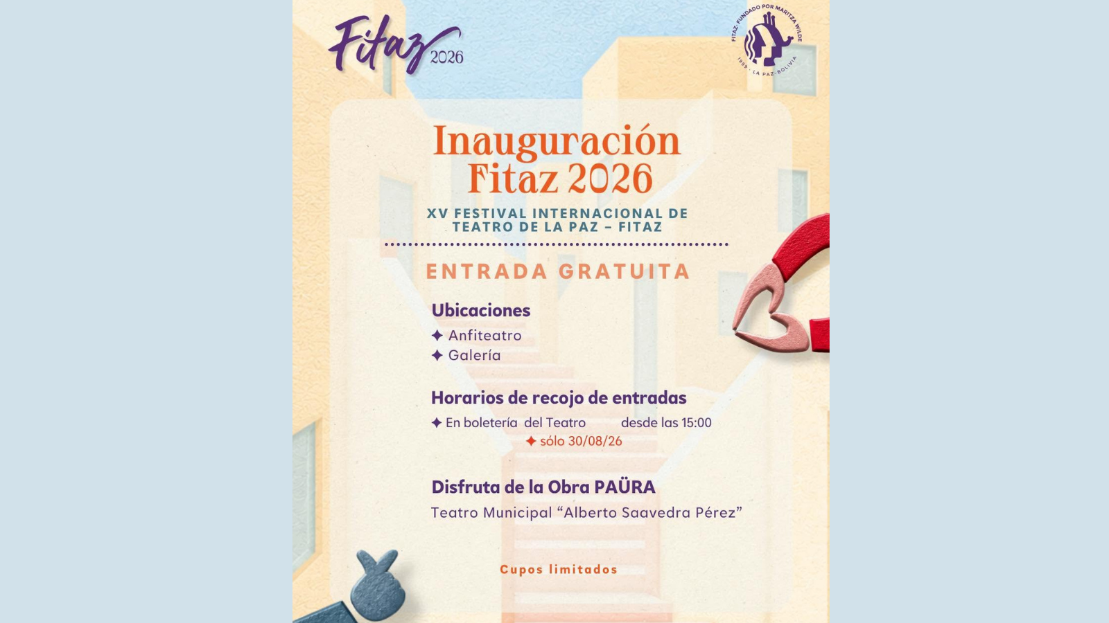 Invitación a la presentación inaugural de este domingo para el Fitaz 2026.
