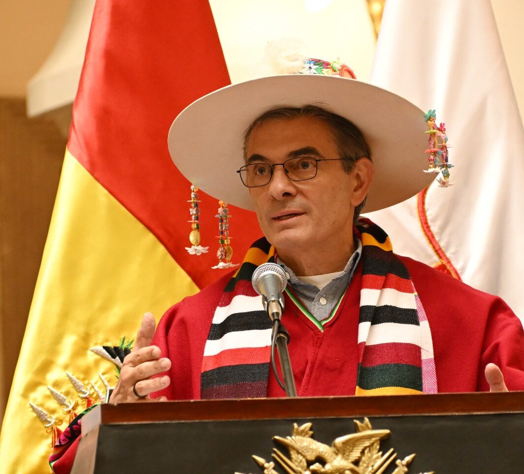 El presidente Rodrigo Paz durante su intervención en la reunión con ayllus. Fotos: Oficina del Presidente.