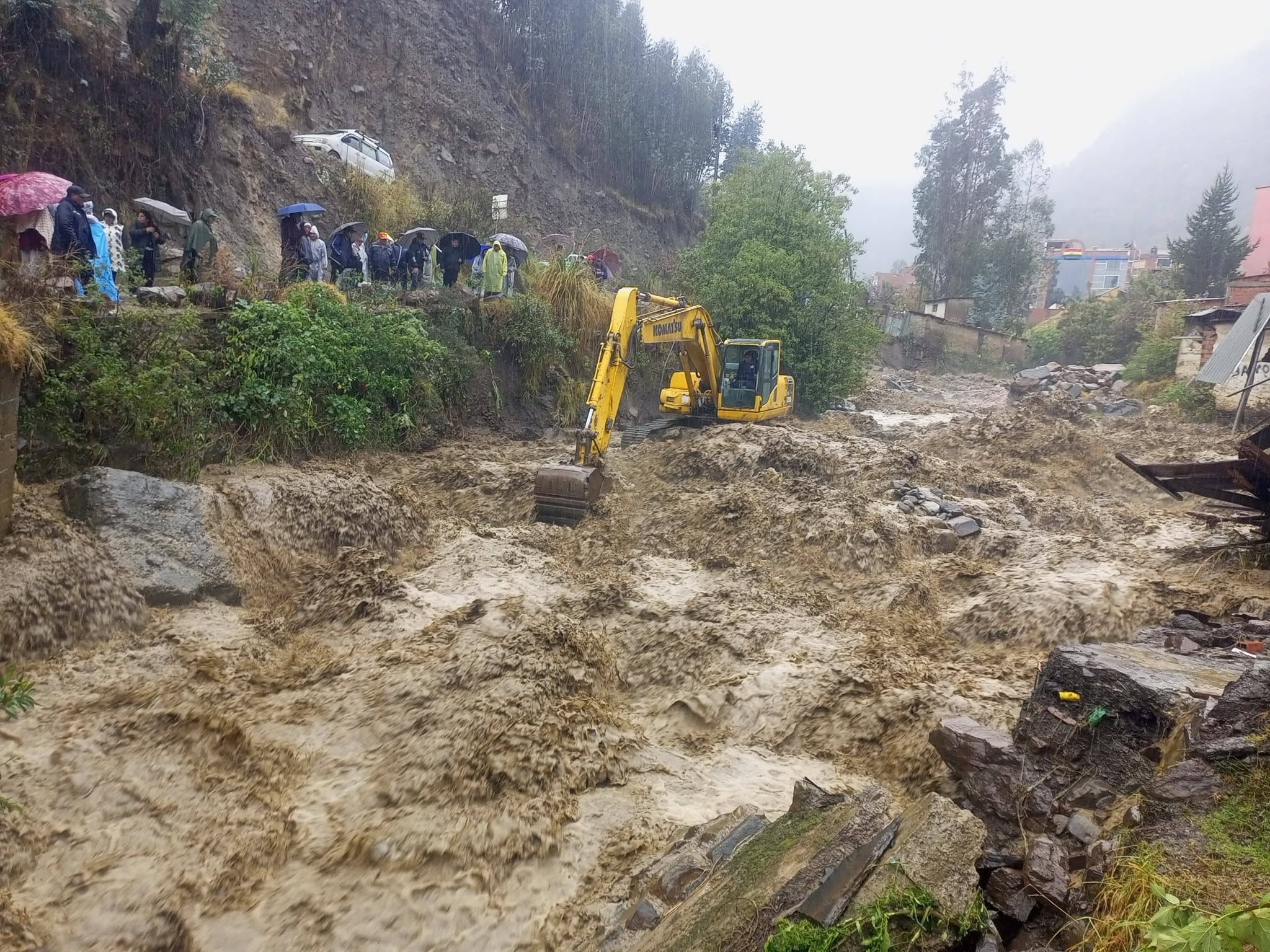 Desborde de río por lluvias y nevadas en el municipio de Quime. Fotos: Alcaldía de Quime.