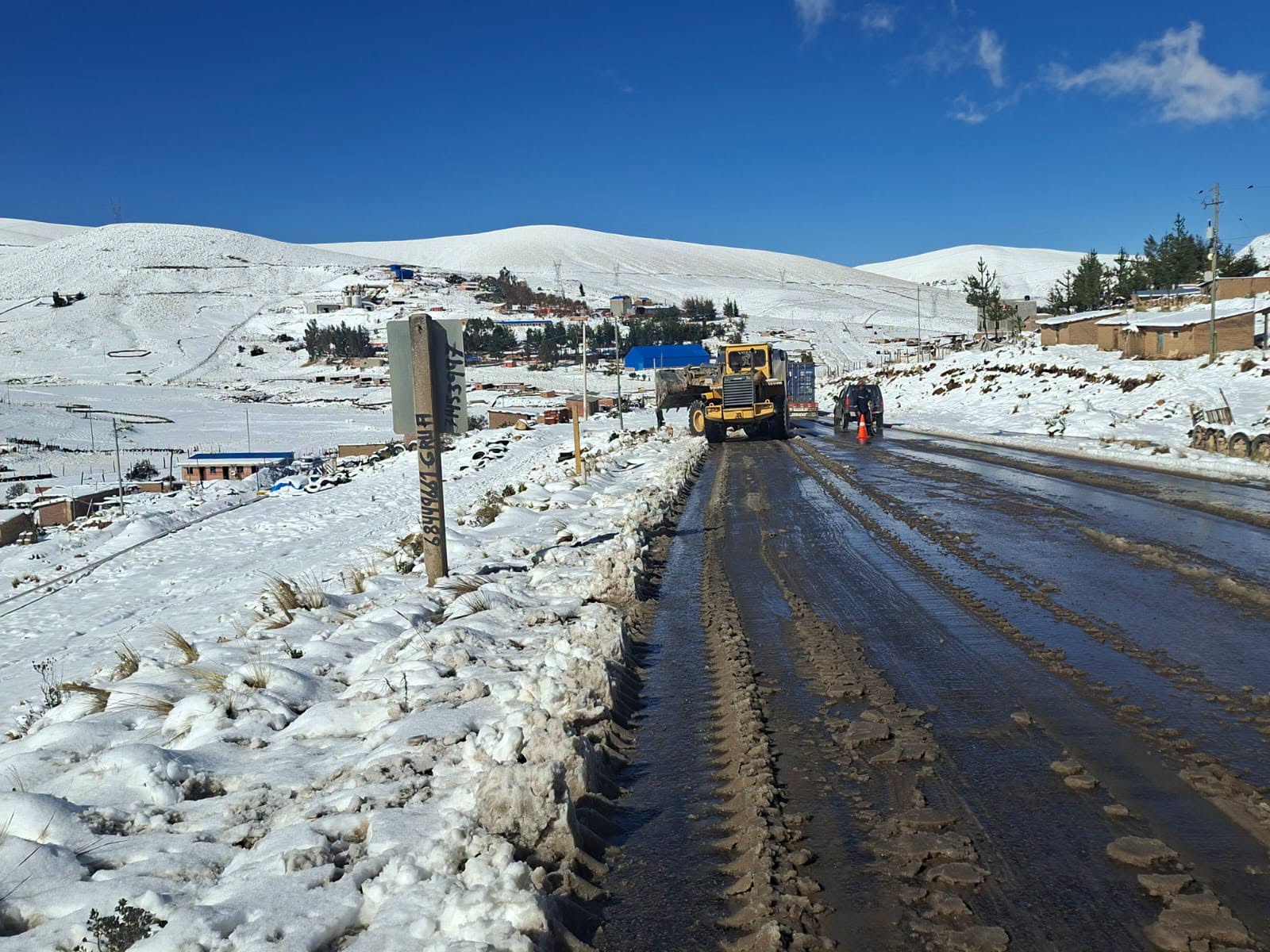 Nevada que cayó en el ramo Tramo Caracollo-Confital. Fotos: ABC.