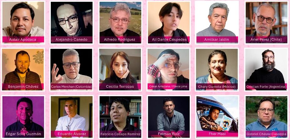 Parte del afiche con los invitados que participarán en la IV Encuentro Internacional Jauría de Palabras.