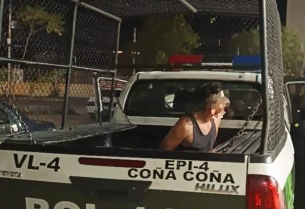 Uno de los aprehendidos tras el atraco. Foto: Tele C