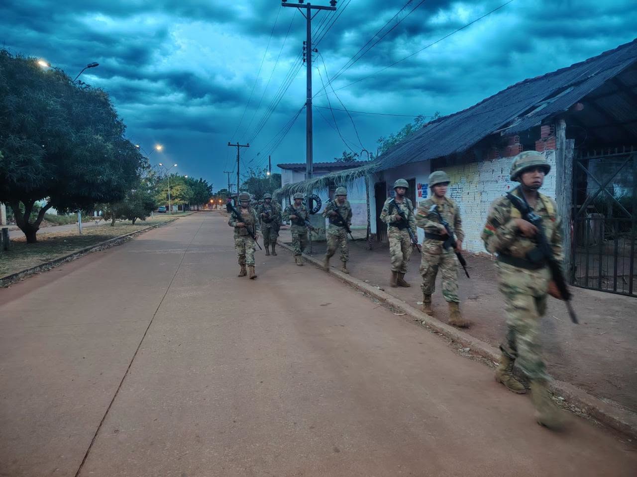 Efectivos militares en San Matías. Foto: Ministerio de Defensa