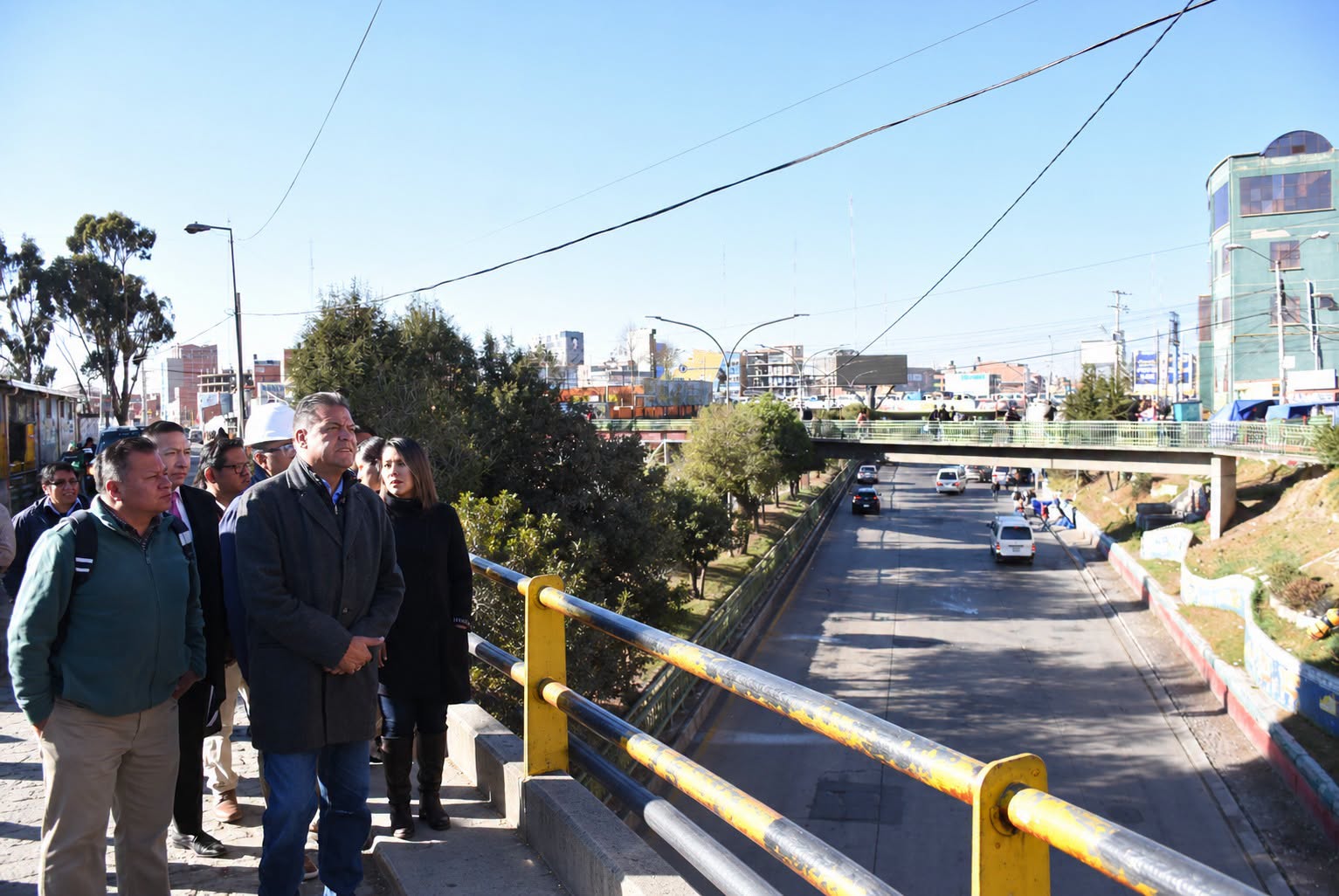 El gobernador Luis Revilla y el alcalde Eliser Roca, inspeccionaron la zona. Foto: Gobernación de La Paz.