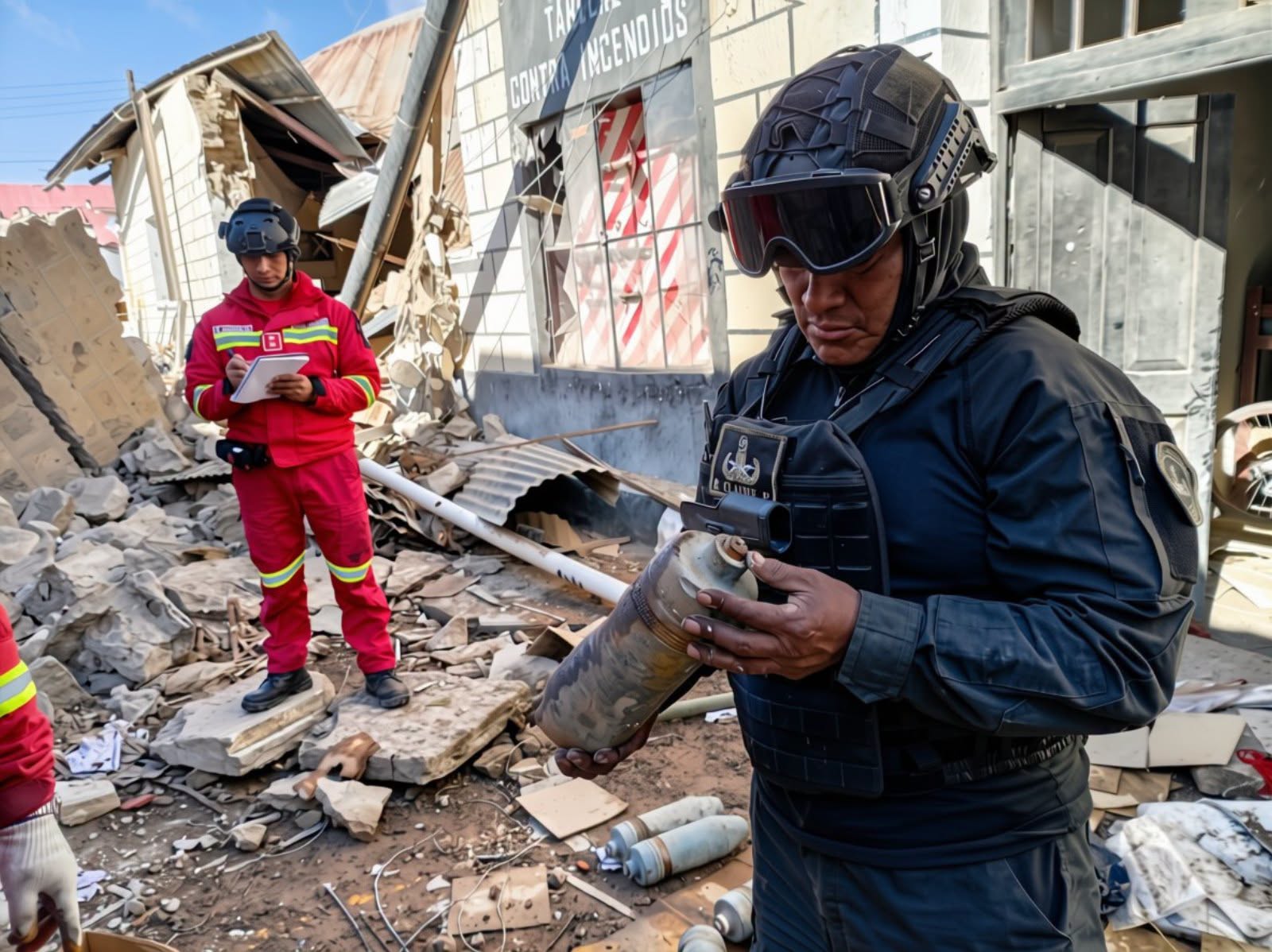 Trabajo policial y de Bomberos en el Regimiento Bolívar. Foto: Viceministerio de Seguridad Ciudadana