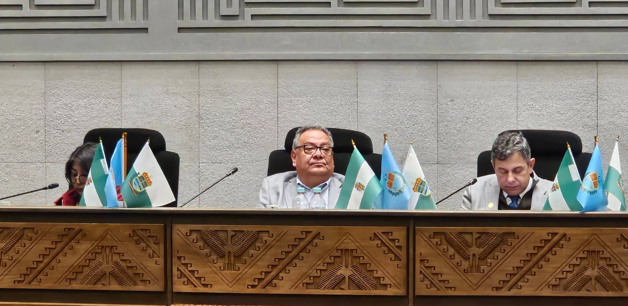El ministro de Educación, Erick Sanjinés, en la sesión de la Asamblea Legislativa. Foto: Vicepresidencia.