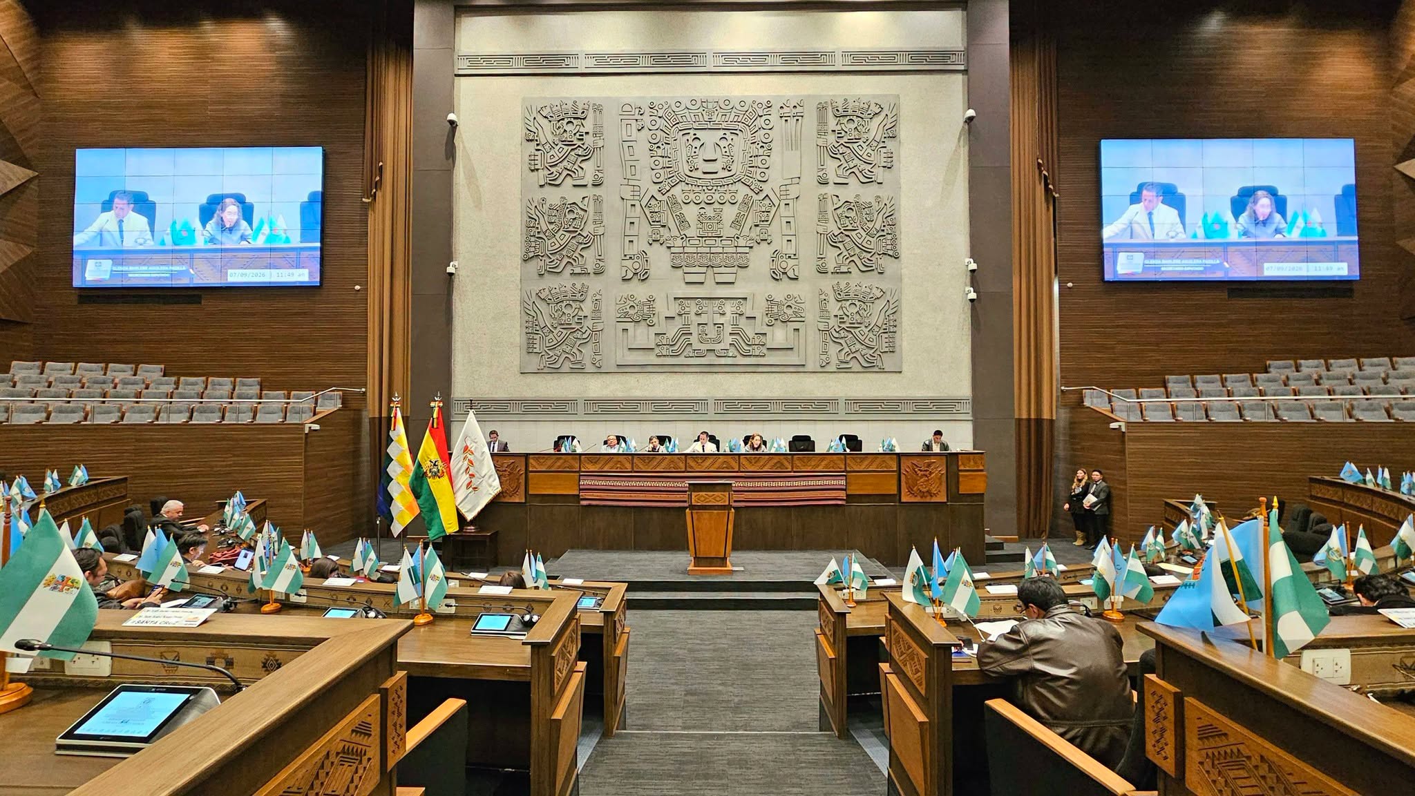 El ministro Erick Sanjiés en la sesión de interpelación en la Asamblea Legislativa. Foto: Vicepresidencia.