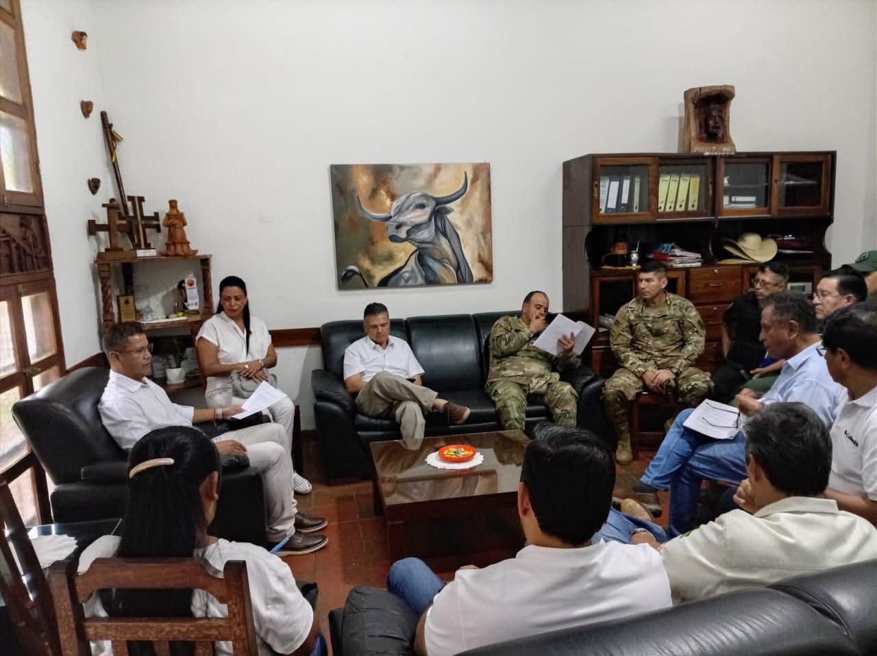 Reunión de coordinación en San Ignacio de Velasco. Foto: Ministerio de Defensa