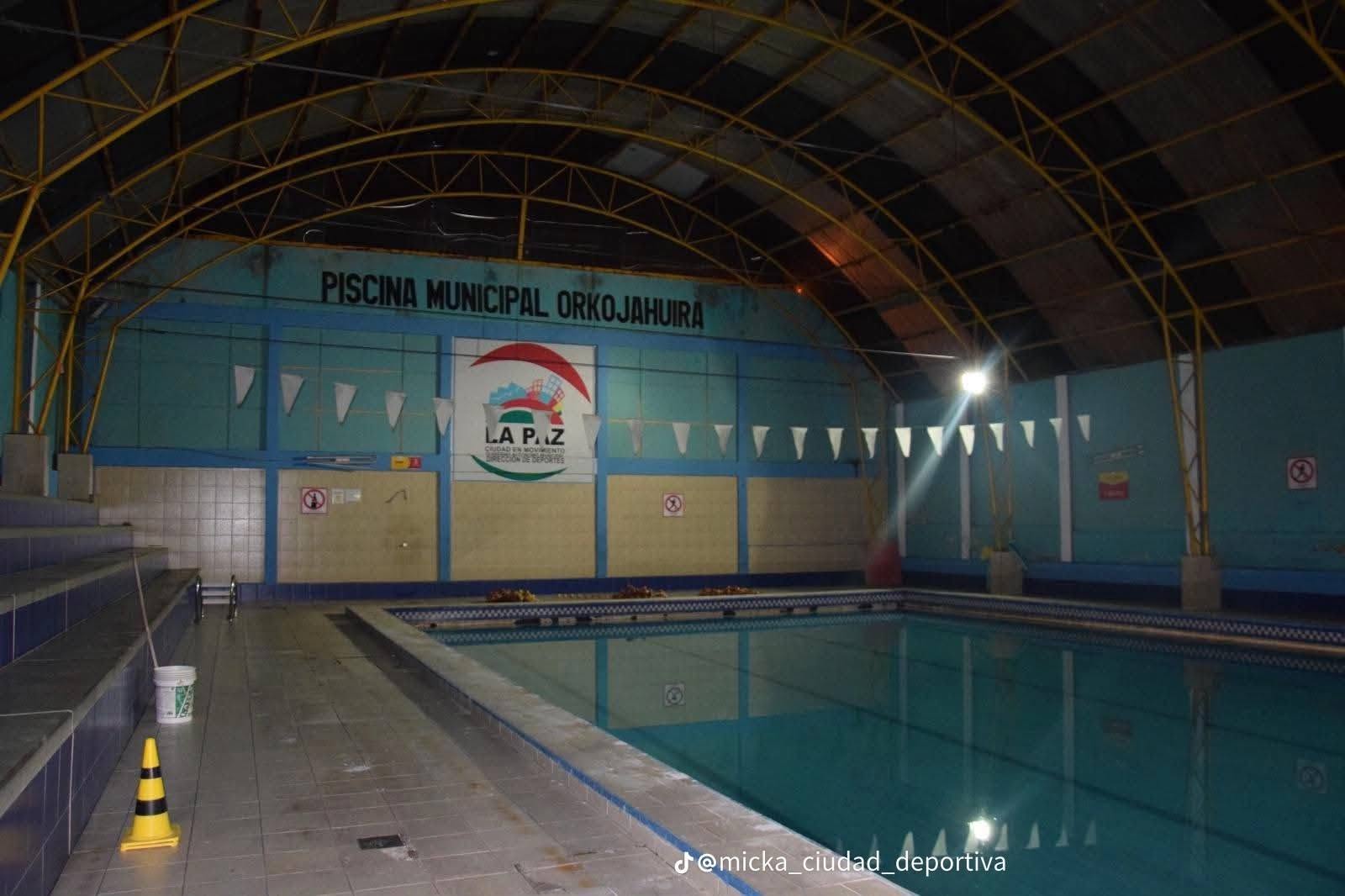 La la piscina municipal Orkojahuira en La Paz. Foto: Casimira Lema rrss.