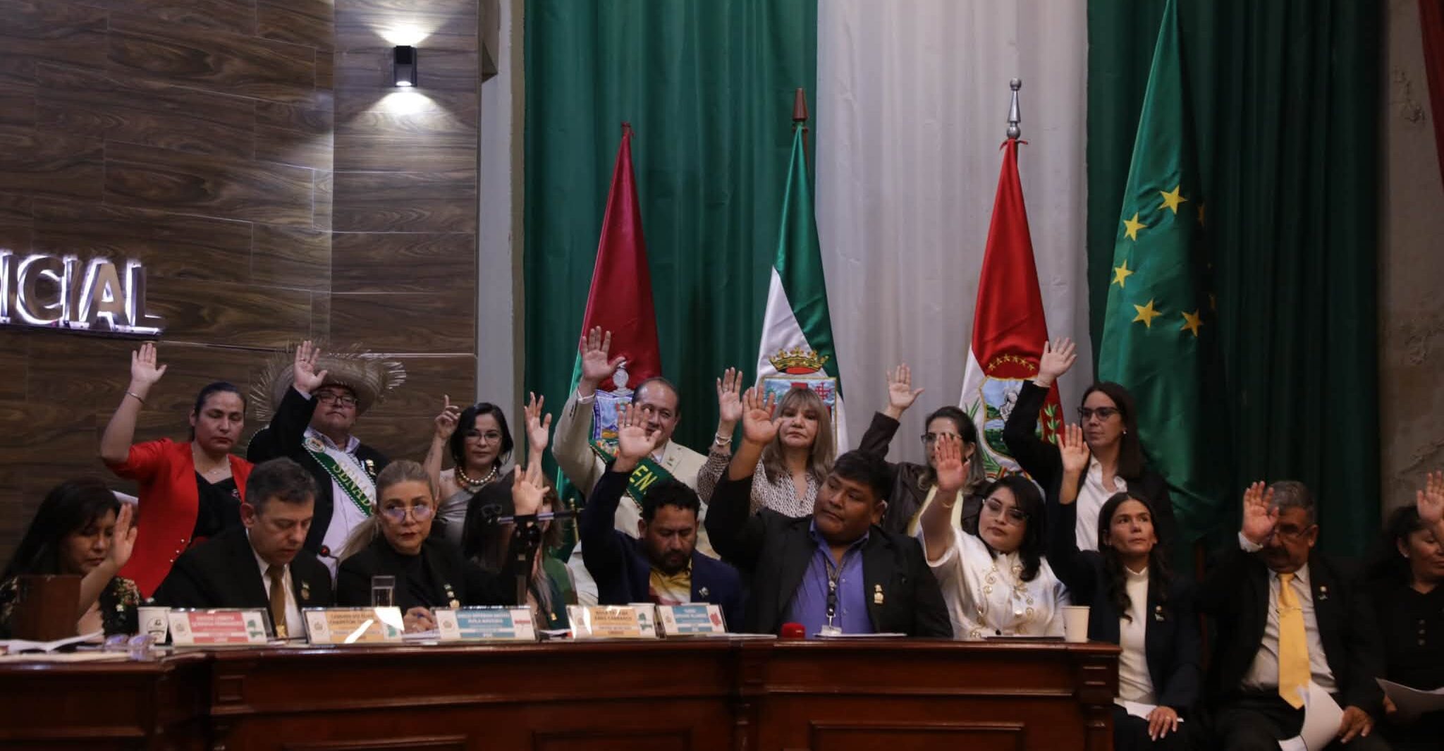 Legisladores votan por la aprobación de la norma. Foto: Cámara de Senadores.