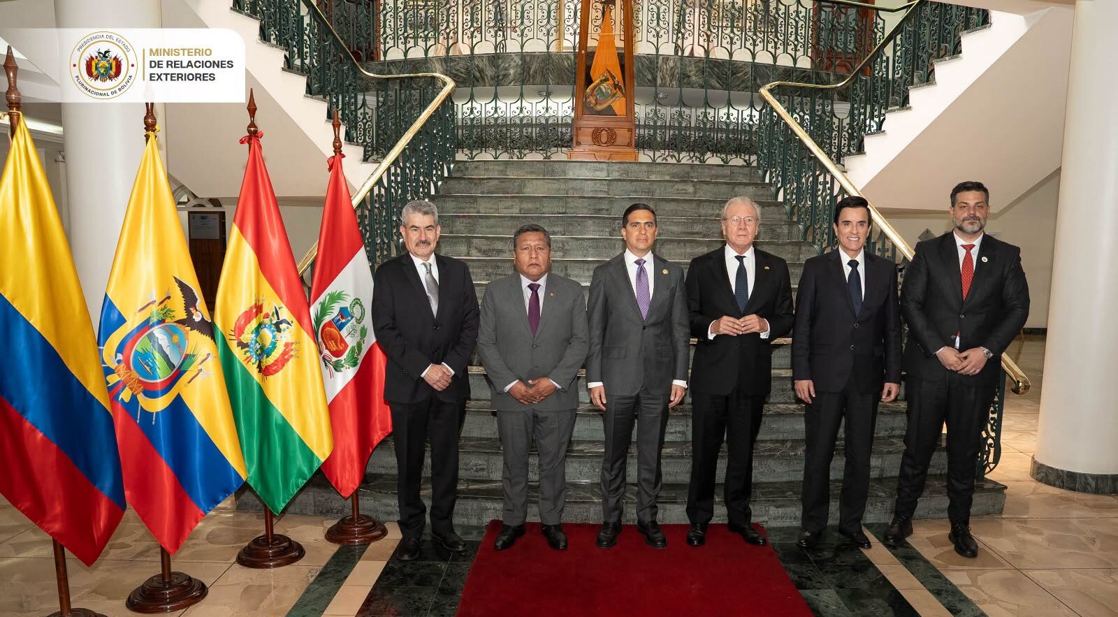 El canciller Héctor Huanca en el encuentro de la CAN. Foto: Ministerio de Relaciones Exteriores.