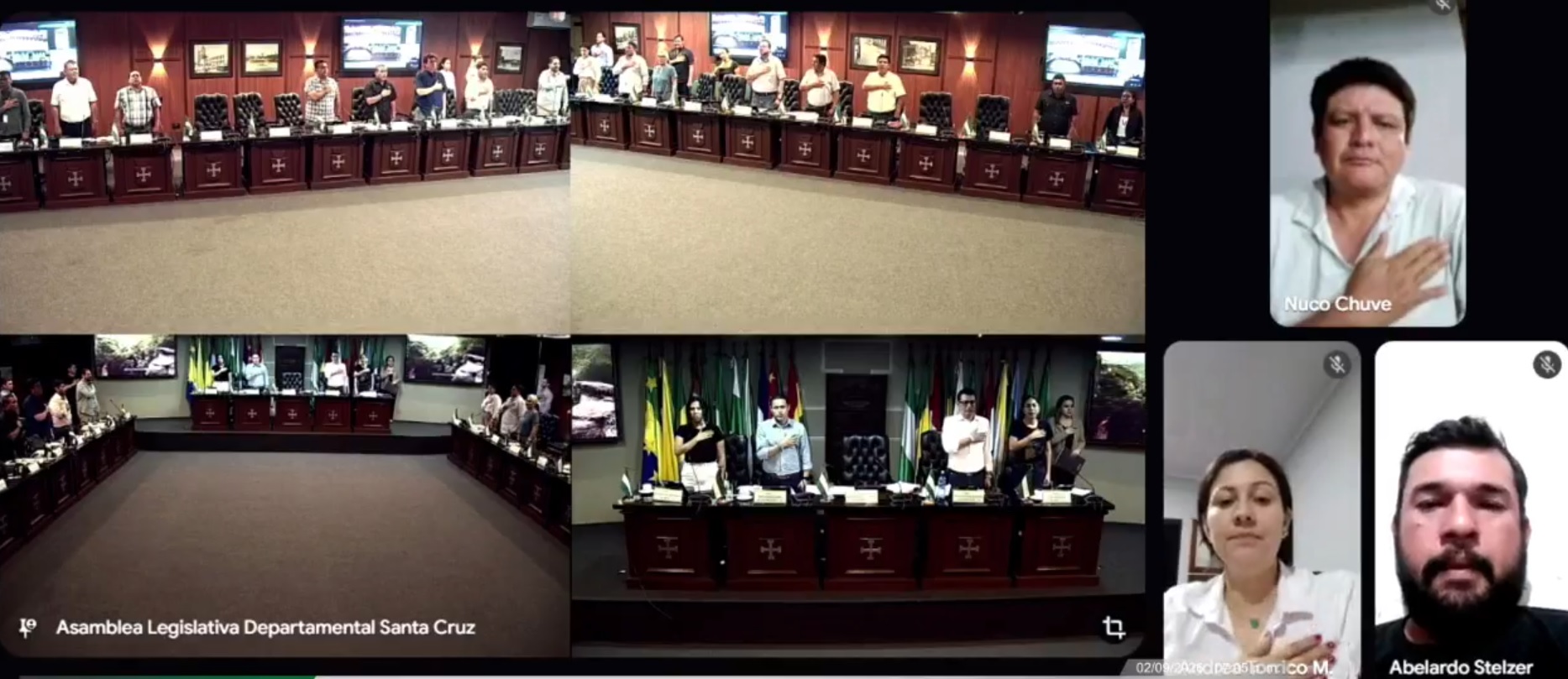 Los asambleístas cruceños en la sesión para tratar la “ley antibloqueos”.
