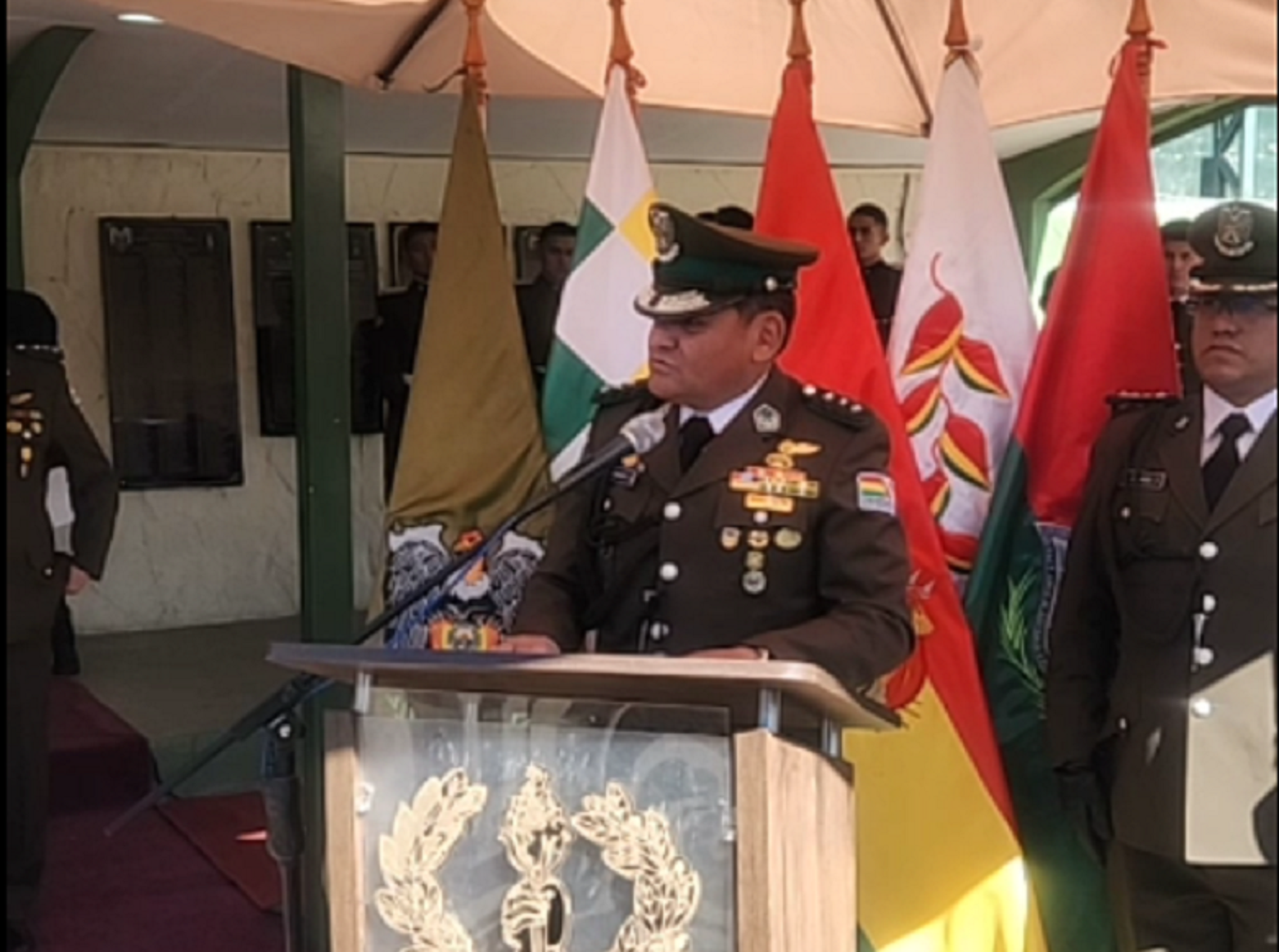 Nuevo comandante departamental de la Policía Boliviana en La Paz, Ricardo Terrazas del Pozo. Foto: Captura.