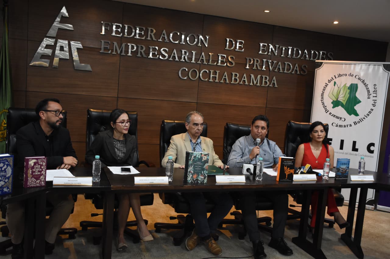 Lanzamiento de la Feria del Libro en Cochabamba. Fotos: FEPC.