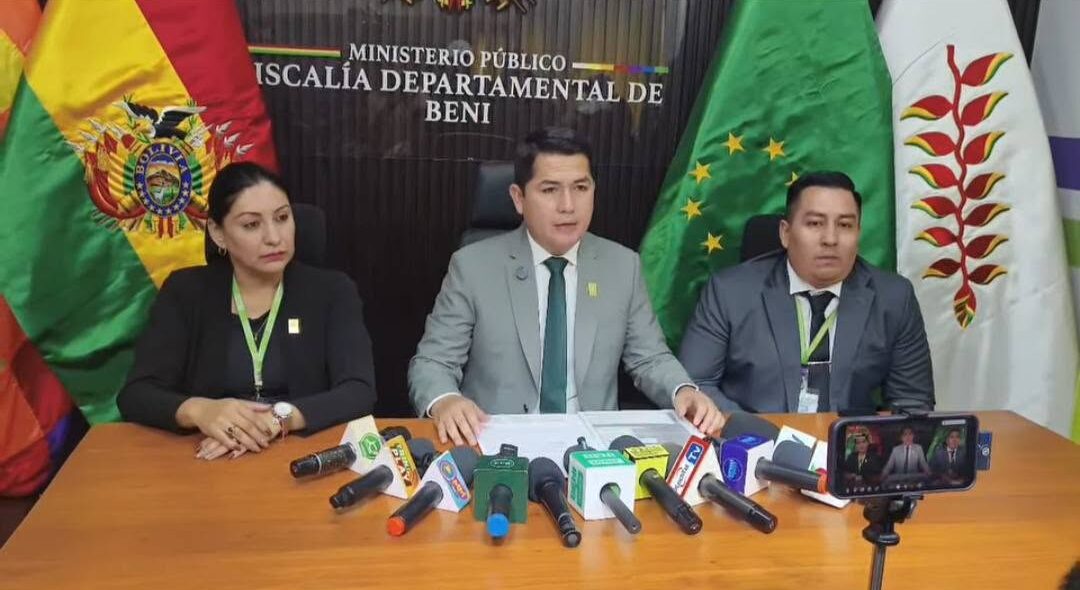 Conferencia de prensa Fiscalía de Beni. Foto: Captura de video.