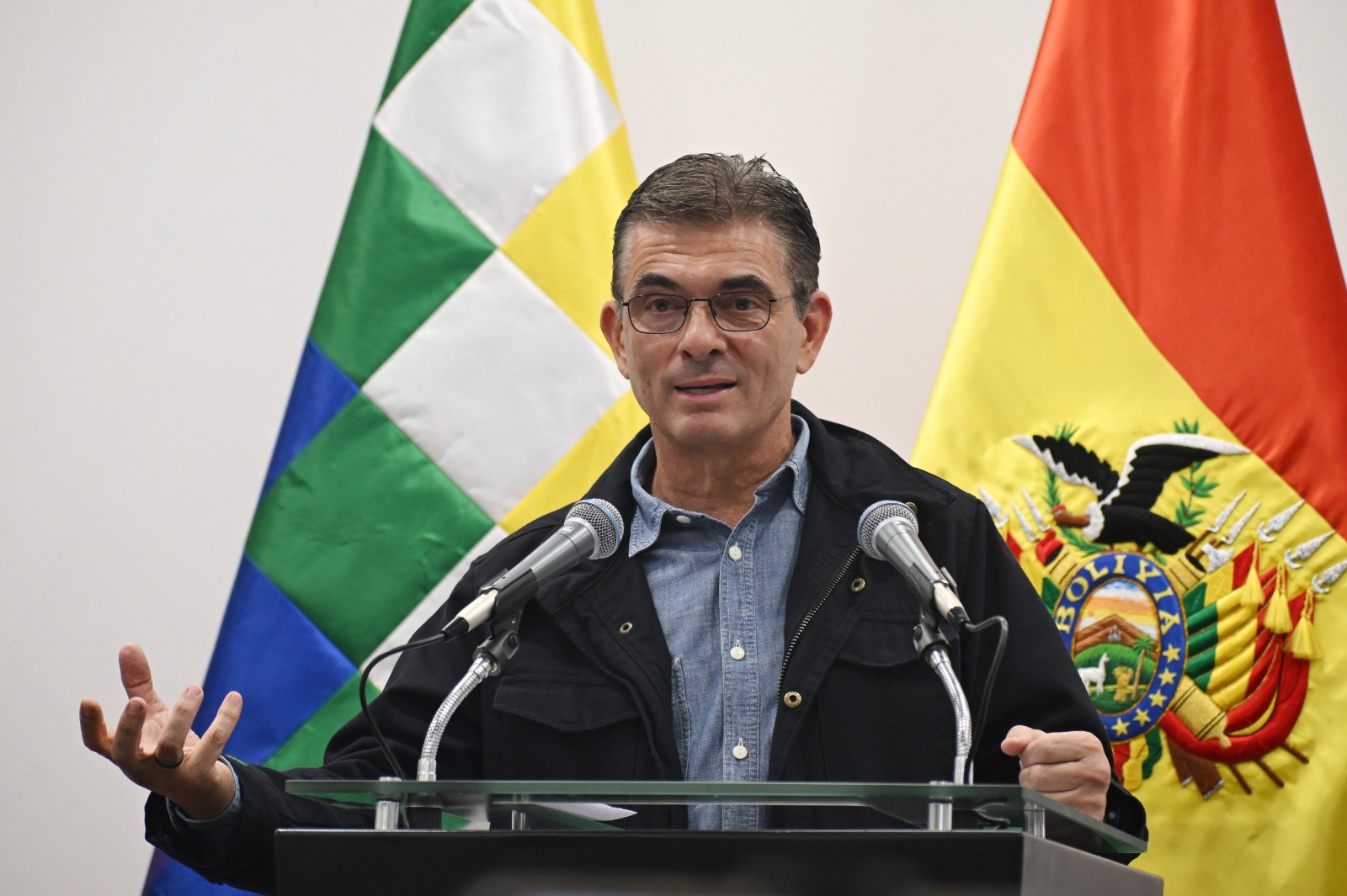 El presidente Rodrigo Paz, en conferencia de prensa. Foto: Oficina del Presidente.