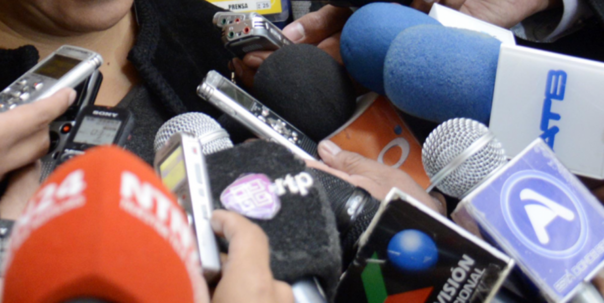Una cobertura de medios de comunicación de Bolivia. Foto: redes sociales.