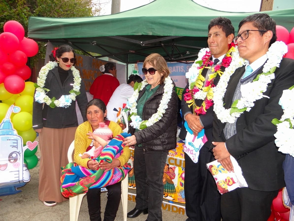 Lanzamiento de la la Semana Andina de Vacunación en Fronteras. Fotos: Ministerio de Salud y Deportes.
