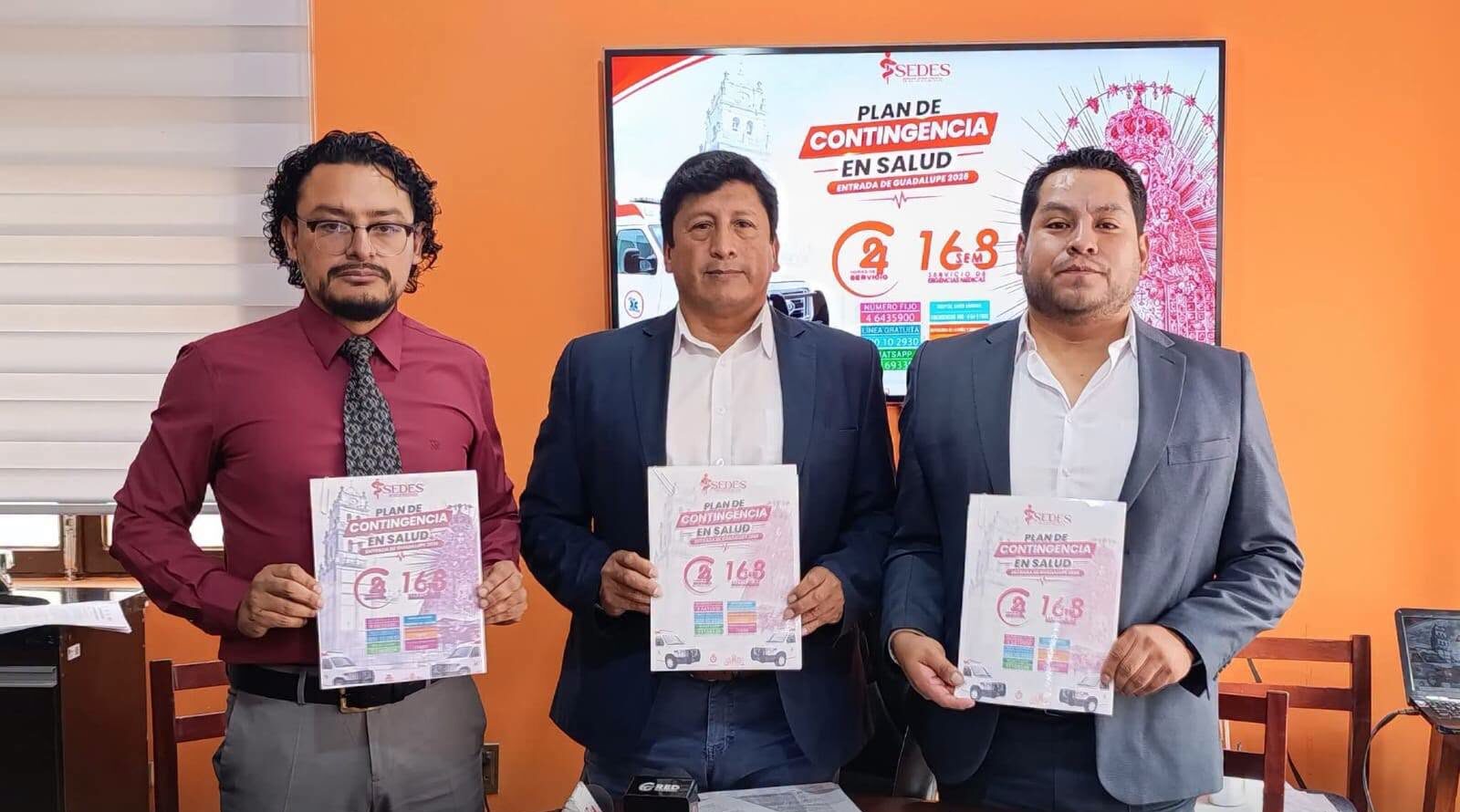 Presentación del plan de salud por festividad de la Virgen de Guadalupe. Fotos: Gobernación de Chuquisaca.