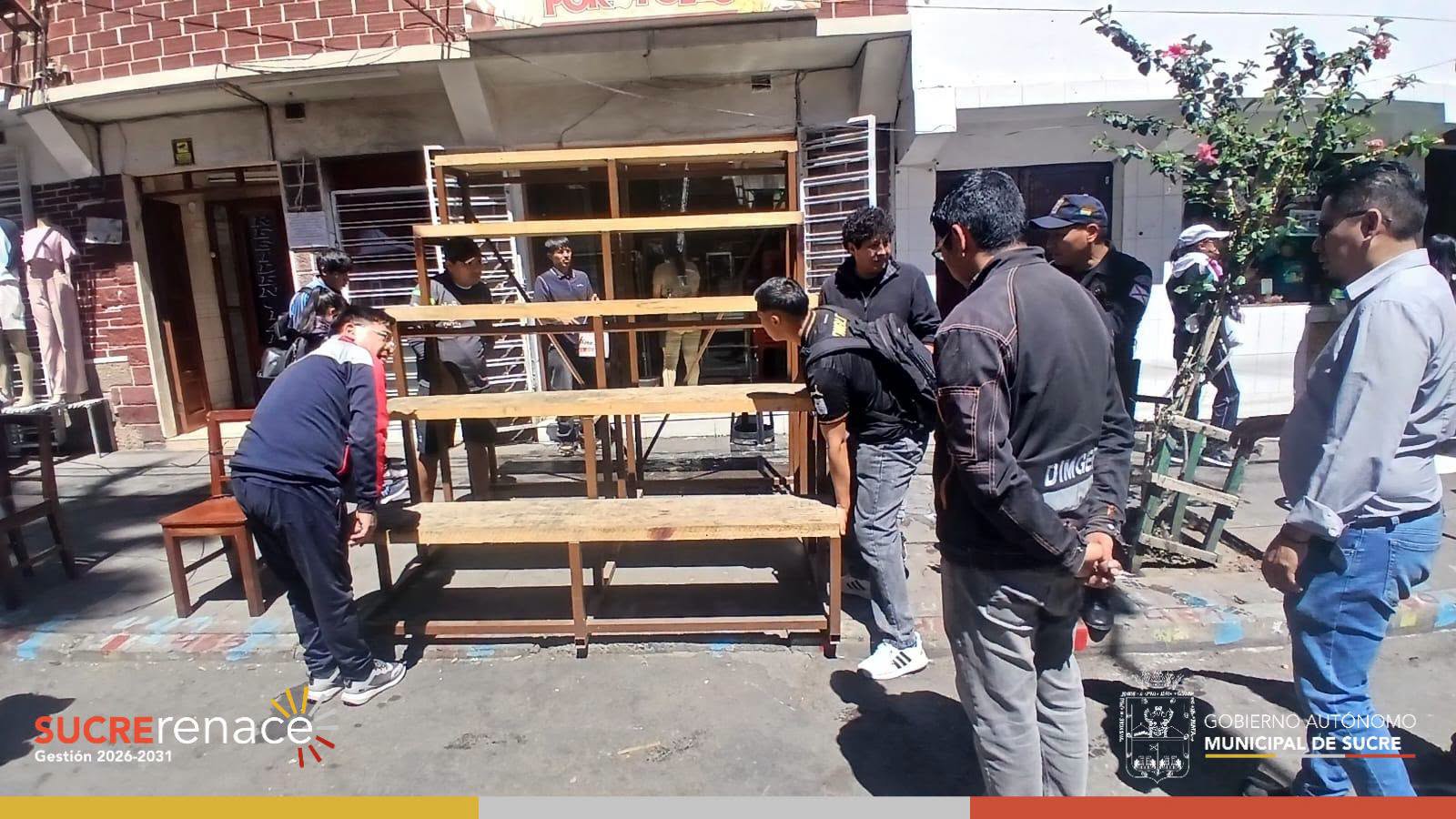 Controles de seguridad en Sucre un día antes de la Entrada por la Virgen de Guadalupe. Fotos: Alcaldía de Sucre.
