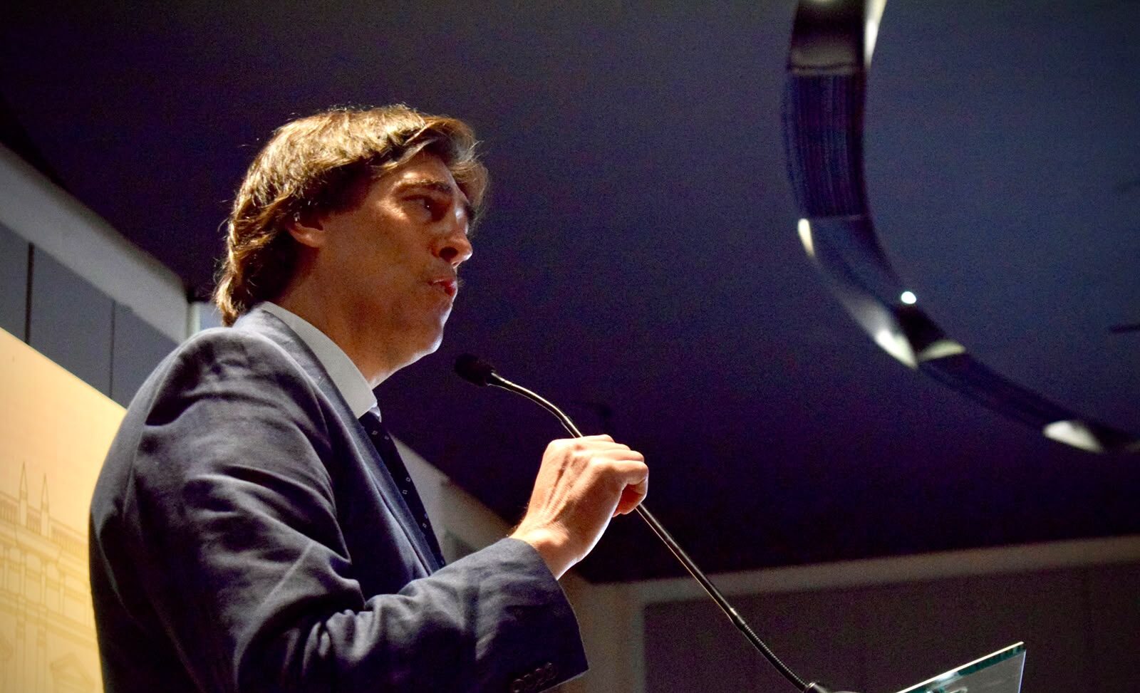 El ministro Mauricio Zamora durante su intervención.