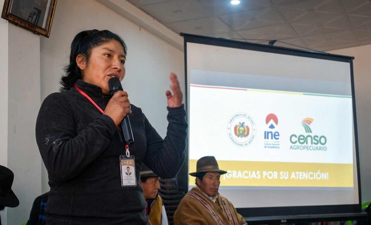 Socialización del Censo Agropecuario en Tacacoma, ubicado en el departamento de La Paz. Fotos: GAM-Tacacoma.