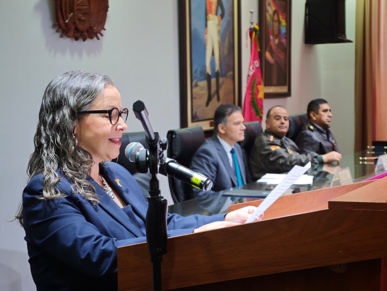 Ministra consejera de la Embajada de Estados Unidos en Bolivia, Amanda Porter. Foto: Ministerio de Defensa.