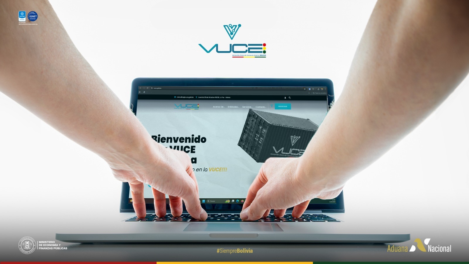 Imagen ilustrativa de la incorporación de la Ventanilla Única de Comercio Exterior (VUCE) por la Aduana Nacional. Foto: Aduana Nacional.