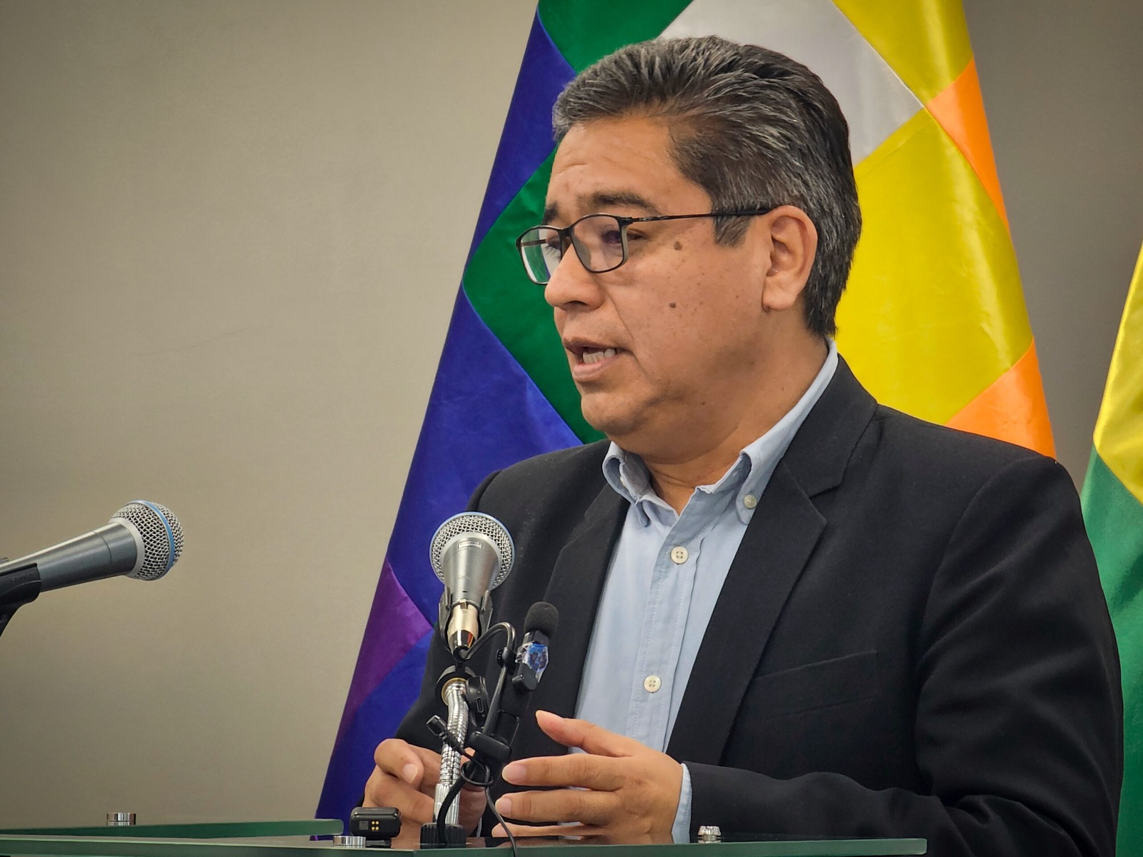 El vocero presidencial, José Luis Gálvez, en rueda de prensa. Foto: Archivo.