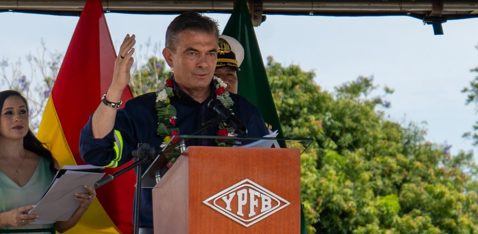 El presidente Rodrigo Paz en Santa Cruz. Foto: YPFB.