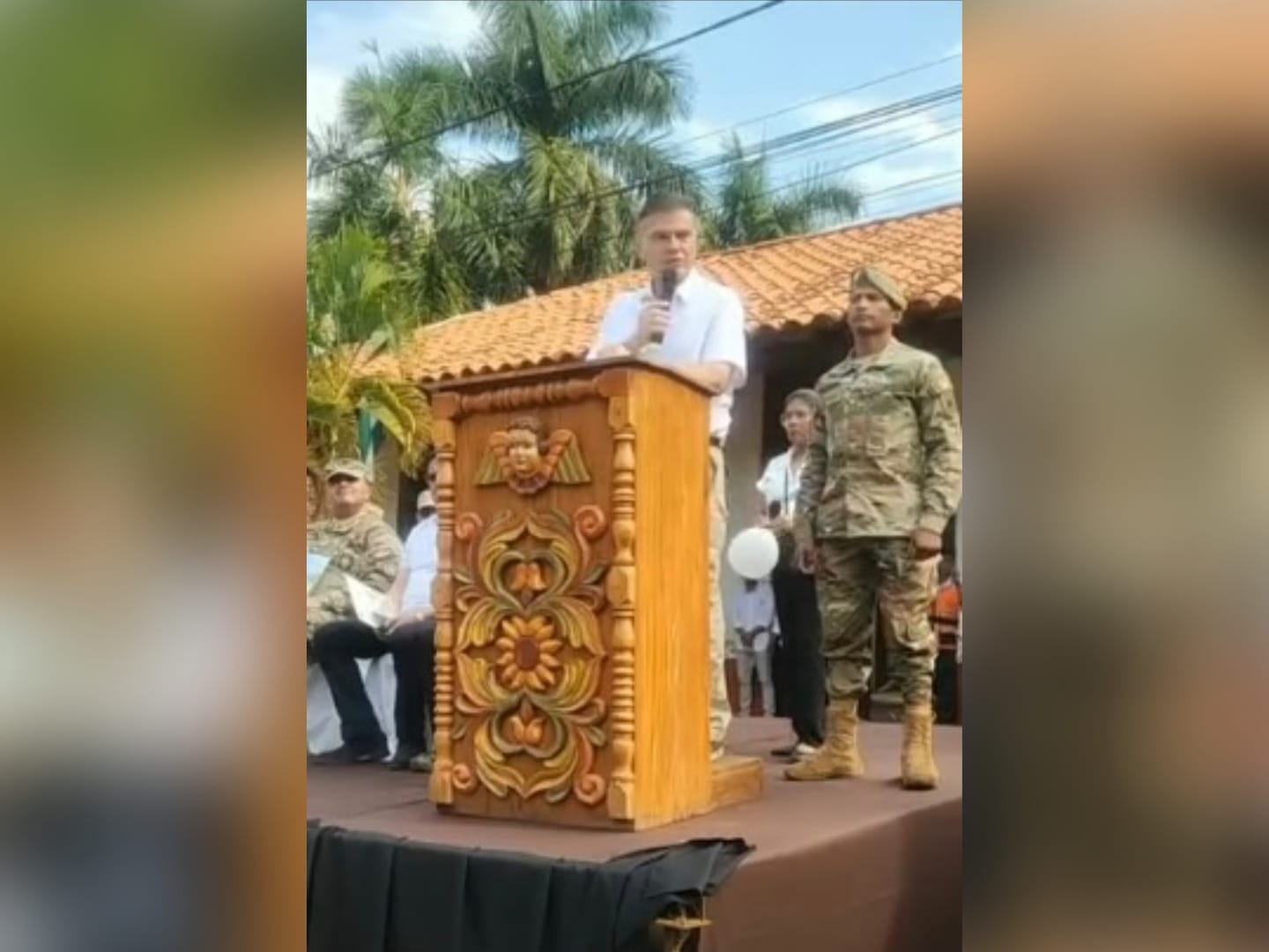 Justiniano en un acto en San Ignacio de Velasco. Foto: captura video