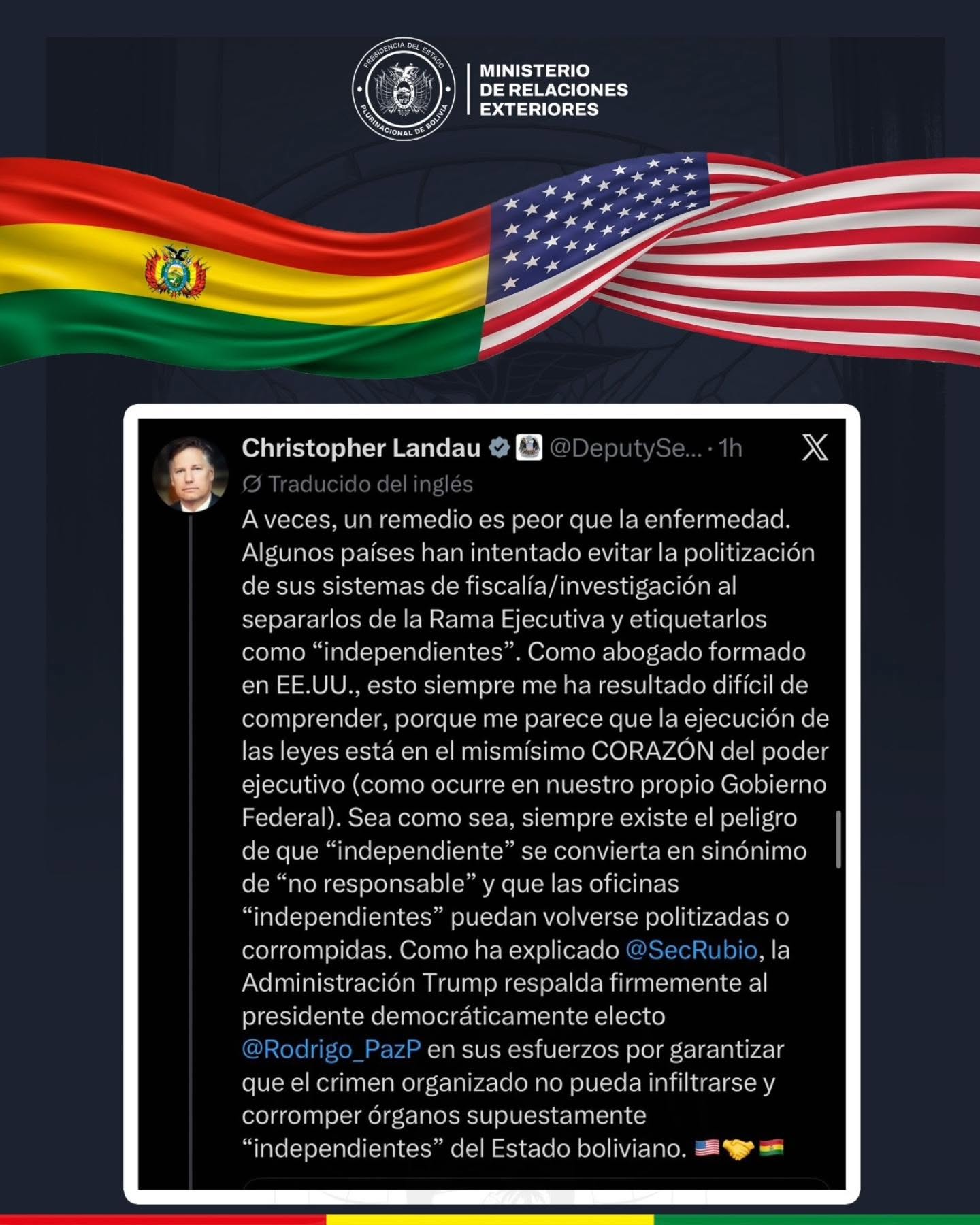 Publicación de Christofer Landau.